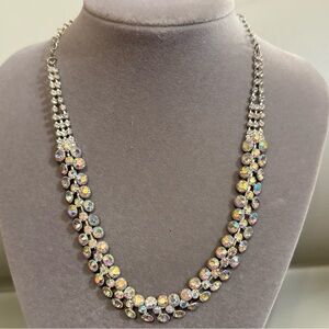 Chico’s Silver Tone Aurora Borealis Rhinestone Vintage-Inspired  Necklace